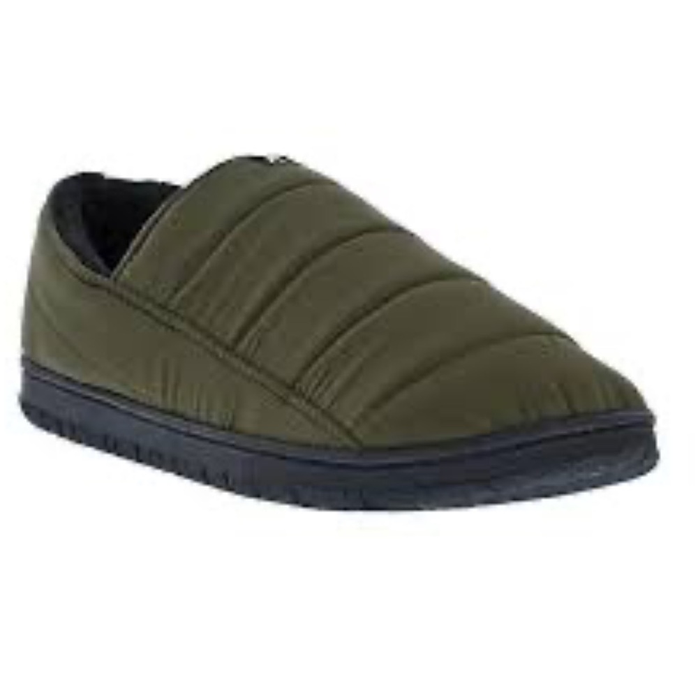 Hurley Ruskin Men's Puffer Slippers Size 8-9 Olive Green Memory Foam Mules NWT